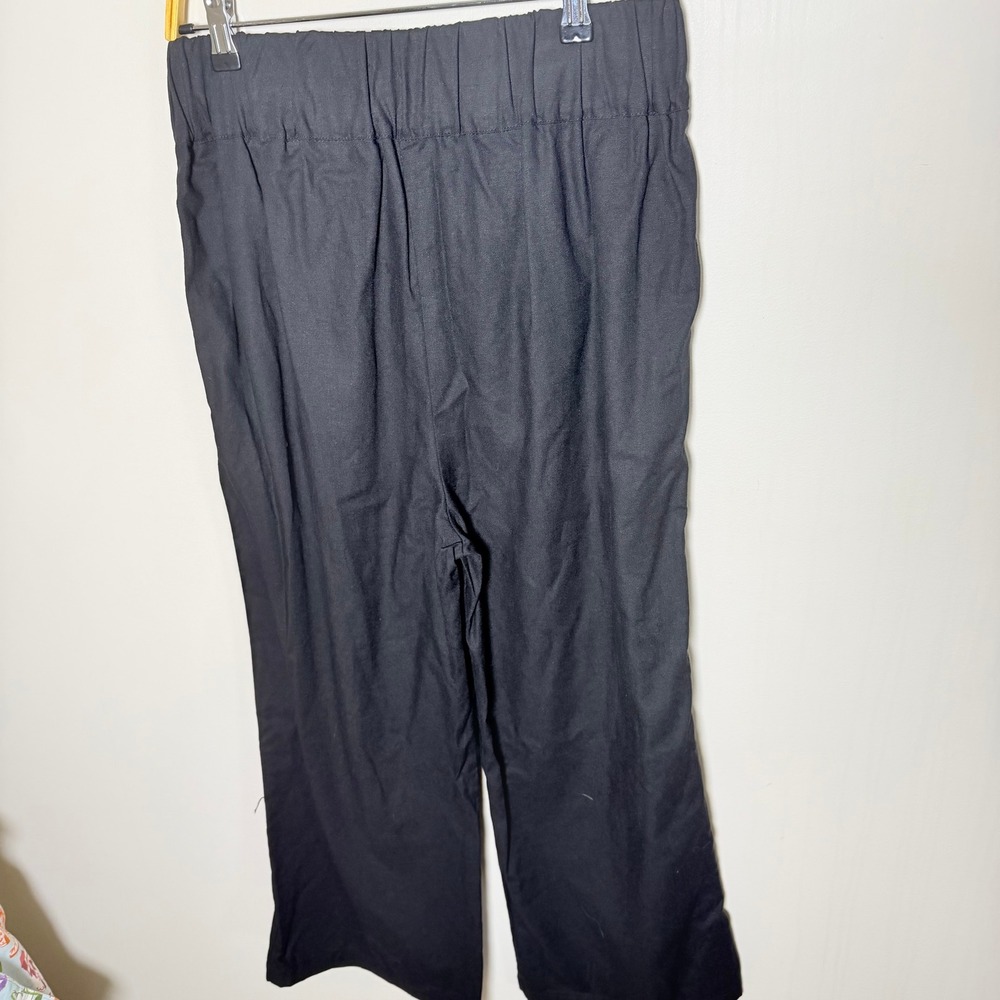 Kourt Black Two Piece Set Square Neck Crop Top and Wide Leg Pants NWT Size M - Picture 4 of 13